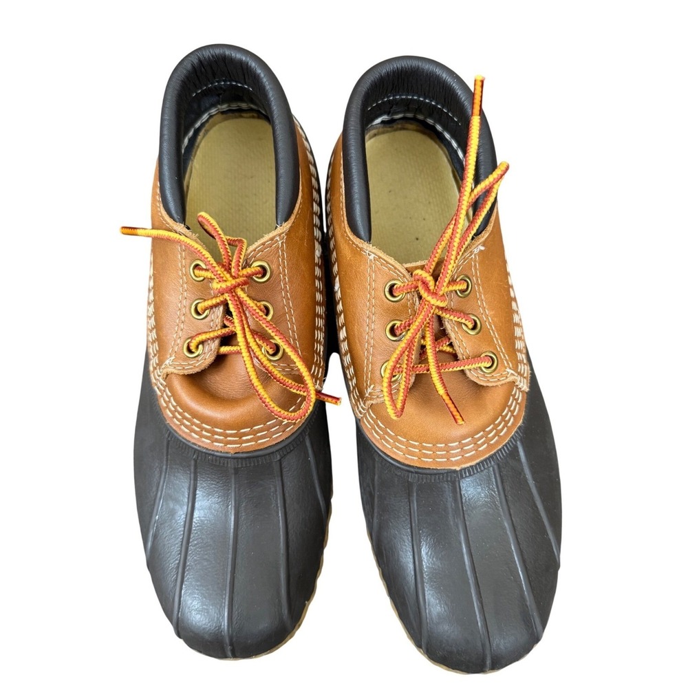 L.L.Bean Bean Boots Brown Leather Duck Boots Made in USA‎ Lace-Up Mens size 8